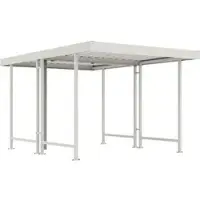WSM Überdachungssystem Modell Leipzig, doppelseitig, Grundeinheit, B 2870 mm, grauweiß