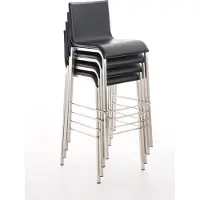 CLP Barhocker Avola Leder Flach E78 Edelstahlgestell grau