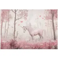 WALLARENA TAPETE Kinderzimmer Mädchen Einhorn Vlies Fototapete 150x105