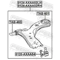 FEBEST 0124-AXAA52LH Querlenker Links Vorne Unten für TOYOTA RAV4 V (XA50)
