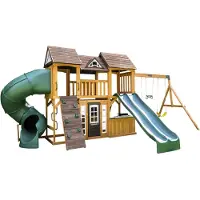 50nrth Bolzo Spielturm mit Rutschen und Schaukel Holz