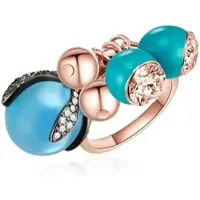 Lulu & Jane Ring Metall-Legierung verziert mit Kristallen von Swarovski in roségold | Gr.: 54