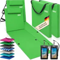 Detex Strandmatte mit Rückenlehne, gepolstert, faltbar, 2er-Set, Grün
