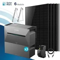 SolarMars Balkonkraftwerk 3000 Watt mit Speicher Anker SOLIX Solarbank 3 E2700 Pro mit 6x500Wp Solarmodule und MC4 Solarkabel Set - 3000Wp ‚Äì 6 Module / 3x BP2700 / Balkon
