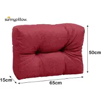 Sunnypillow Palettenkissen für Gartenmöbel - Rückenkissen 65 x 50 cm - Rückenpolster für Bett und Sofa - Palettenpolster für Palettenmöbel - Gesteppte Gartenkissen - Rückenlehne, Seitenkissen Rot