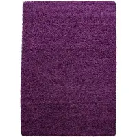 KADIMA DESIGN Hochflorteppich RHEIN, einfarbig, Violett, 140 x 200 cm