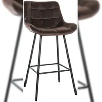 DELUKE Barhocker VISEN - Samt Braun 49x56x104 cm | Barstuhl Mit Lehne Tresenhocker Tresenstuhl Kneipenhocker Kneipenstuhl