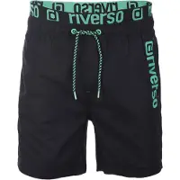 Riverso Badehose Herren Regular Fit RIVBobby - Black-Flashy Green - XXL