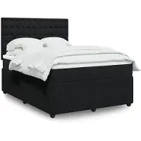 vidaXL Boxspringbett mit Matratze Schwarz 140x190 cm Samt