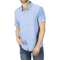Riverso Leinenhemd Herren RIVCarlo Regular Fit - Bright Sky Blue - XXL
