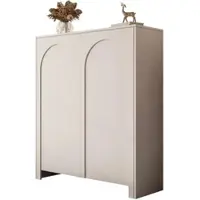Lookway Kommode ARIADNA Kaschmir 2 Türen Push-to-Open, vertikal gefräste Fronten, 119x104x35 cm