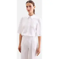 Seidensticker Klassische Bluse , Damen, Gr. XS (34), weiß, 100% Leinen, unifarben, regular fit, ohne Ausschnitt, Blusen Klassische Bluse, Tunika Uni