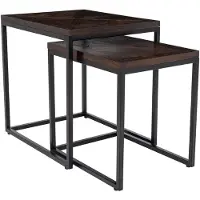 CLP 2er Set Beistelltische Talero Holz HBT: 47x48x38 cm braun
