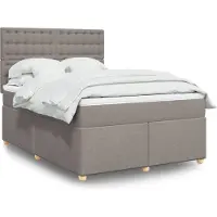 vidaXL Boxspringbett mit Matratze Taupe 160x200 cm Stoff
