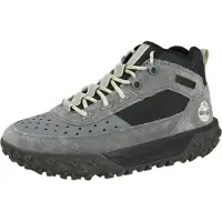 Timberland Schnürboots "GREENSTRIDE MOTION 6 - MID LACE SNEAKER", Herren, Gr. 43,5, grau (medium grau w schwarz), Leder, Schuhe Schnürboots, Winterstiefel, Schnürstiefel, Winterschuhe, Stiefelette