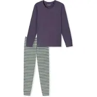 Schiesser Schlafanzug "Casual Essentials" 2 tlg. Baumwolle, Rundhalsausschnitt, langärmelig