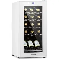 Klarstein Weinkühlschrank, 1 Zonen Getränkekühlschrank Klein, Freistehender Kleiner Weinschrank, 44L Wein-Kühlschrank mit Glastür, Indoor/Outdoor Flaschenkühlschrank, Wine Fridge 15 Flaschen