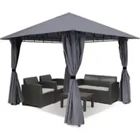 Sekey Pavillon 3x3 Gartenpavillon Terrassenpavillon 4 abnehmbar Seitenteile & Reißverschluss Partyzelt Wasserdicht Gartenzelt Sonnenschutz