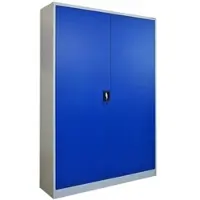 Proregal Flügeltürenschrank ELEPHANT Komplett Montiert Mit 2 Türen Abschließbar HxBxT 180x120x40cm 4 Ebenen Stahl Pulverbeschichtet Blau/Lichtgrau