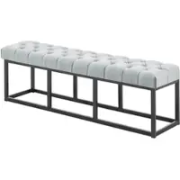 DELUKE Sitzbank MEXICO Stoff Grau 150x38x46cm Sitzbank Flur Sitzhocker Esszimmerbank Polsterbank Schlafzimmer