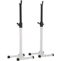 HOMCOM Hantelständer Stahl Weiß Schwarz 52L x 48B x 105-160H cm