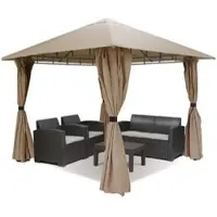 Sekey Pavillon 3x3 Gartenpavillon Terrassenpavillon 4 abnehmbar Seitenteile & Reißverschluss Partyzelt Wasserdicht Gartenzelt Sonnenschutz