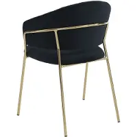 Vente-unique Stuhl 2er-Set - Samt & goldfarbenes Metall - Schwarz - MADOLIA
