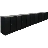 Proregal Mega Deal 5X Aktenschrank Elephant mit abschließbaren Schiebetüren HxBxT 90x90x40cm 2 Fachböden Schwarz Metallschrank abschließbar