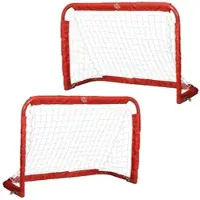HOMCOM Fußballtor Stahl Q195 Tetrolon Rot 90L x 36B x 60H cm