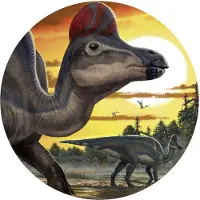 Praxis Vlies Fototapete Dot Corythosaurus Sunse Ø 128 cm, selbstklebend GLO769551581