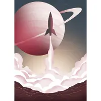 Overig Vliestapete "Digitaldruck Vlies - Explore the Universe - Größe 200 x 280 cm" bedruckt glatt Kinderzimmer