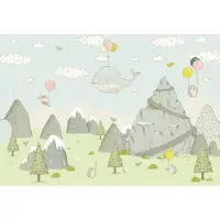 Overig Vliestapete "Digitaldruck Vlies - Mountain Traveler - Größe 400 x 280 cm" bedruckt glatt Kinderzimmer