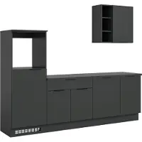 Xonox .home Küchenzeile Miller schwarz Nachbildung B/H/T: 260x222x60cm
