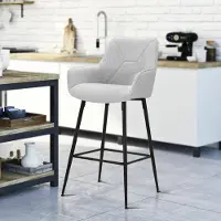 Dmora Sitzhocker Bobbio 55x55x109 cm Grau gepolstert, Belastbar