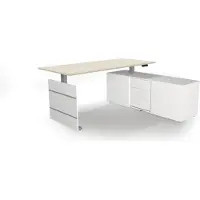 Kerkmann Büromöbelfabrik Kerkmann Komplettarbeitsplatz Move 3 tube Sidebaord rechts 160x50x58cm Schreibtisch 180x80x72-120cm elektr.höhenverstellbar ahorn