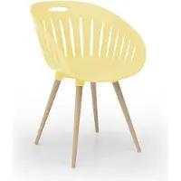 Topstar Outdoor-Stuhl T2023, 2 Stück, ergonomische Kunststoffschale, Füße ein- und ausdrehbar, gelb