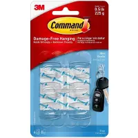 3M Command gennemsigtige minikroge med gennemsigtige strips 170