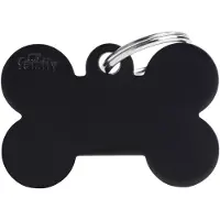 My Family Bone Aluminium ID-Hundetag schwarz, 3.7x3.2cm (1 Stk)