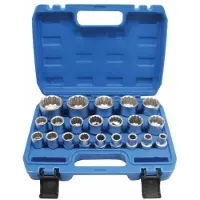 Stanley SATRA SET OF 12-POINT SOCKETS 1/2" SHORT 21 pcs.