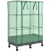 Syfax Gartenplanter mit Gewächshausabdeckung und Rädern 2 stk. PP