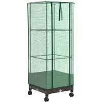 Syfax Gartenplanter mit Gewächshausabdeckung und Rädern Braun PP