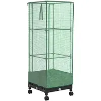vidaXL Gartenplanter mit Gewächshausabdeckung und Rädern Schwarz PP