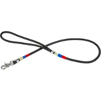 Barry King Smycz linowa, 6 mm/100 cm, czarny, wstawki niebieskie/czerwone
