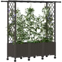 vidaXL Hochbeet mit Rankgitter und Dach Braun 162,5 x 40 x 142 cm PP