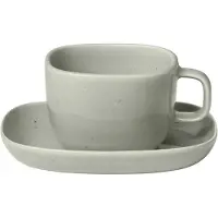 Blomus Kaffeebecher & Untertasse Vahlo Mirage Gray 200 ml (2er Set)