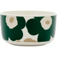 Marimekko - Oiva Unikko Schale 500 ml, weiß / dunkelgrün / beige / light sand