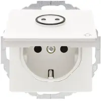 Berker Steckd. SCHUKO mit Klappd., abtastbarem Symbol u. erh.BS Q.1/Q.3 polarweiss samt