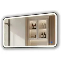 Artforma LED Badspiegel rechteckig 120x60 cm schwarz matt mit Touch und Antibeschlag