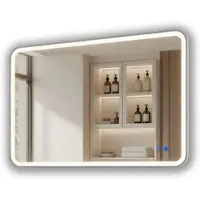 Artforma LED Badspiegel rechteckig 100x70 cm silber mit Touch und Antibeschlag
