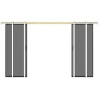 Vente-unique Versenkbare Doppelschiebetür - geräuchertes, mattiertes Einscheiben-Sicherheitsglas - 2 x H 205 x B 63 cm - LINCI II